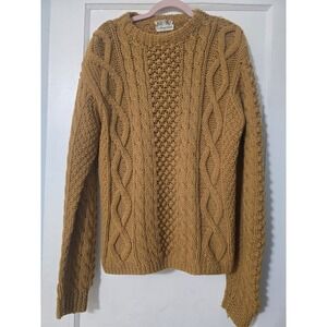 Vtg May D&F Marigold Hand Made In Italy Wool Thick Cable Knit Sweater *read*